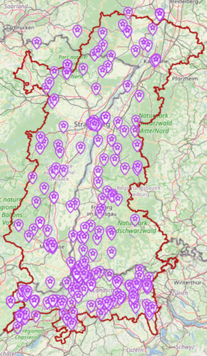 Oberrheinkarte mit Link zur interaktiven Karte